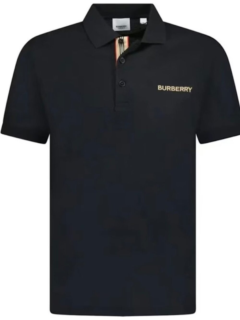 Burberry Men’s Hartford Logo Embroidered Cotton Polo Shirt Black S    8084436
